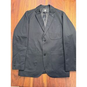 G-Star Raw Men's Black Notched Lapel Two-Button Lined Blazer Size XL
